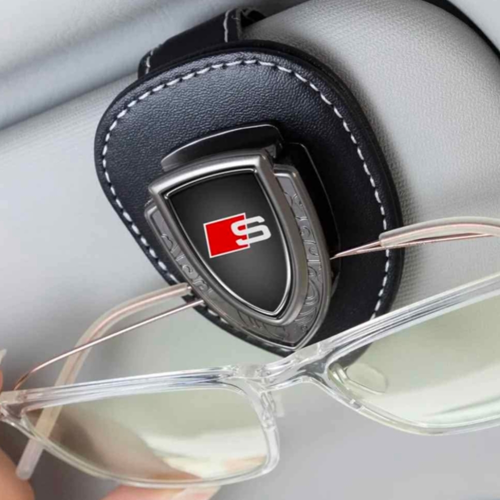 Audi S Line Leather Visor Sunglasses Holder For Cars